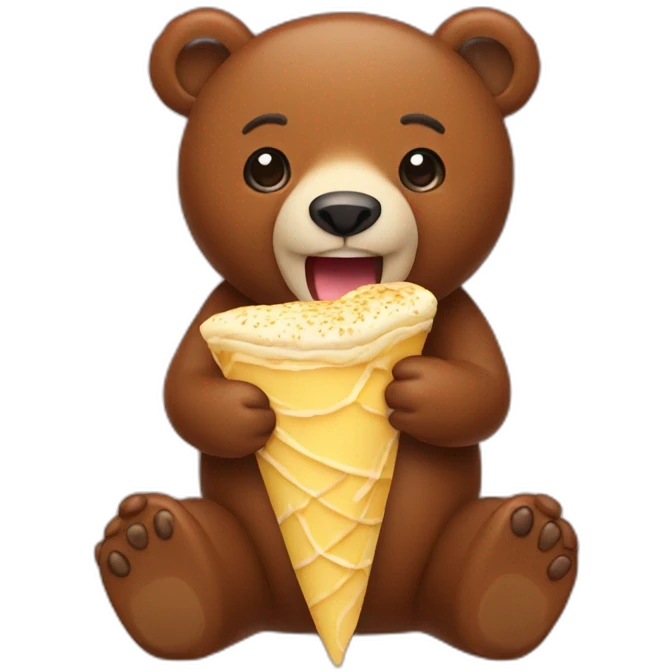 brown bear eating a crepe emoji