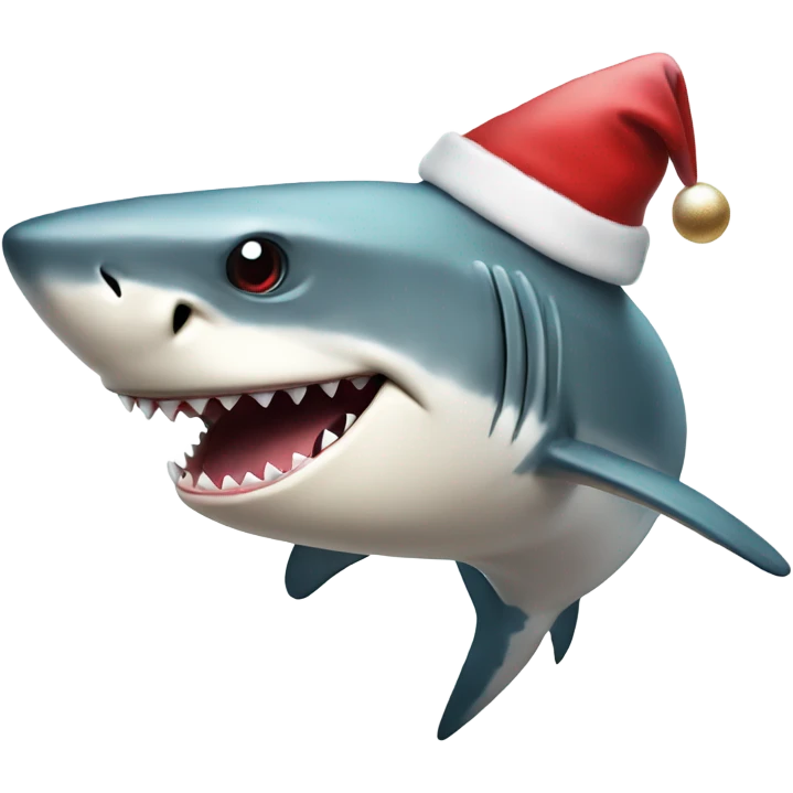 shark wearing a christmas hat  emoji