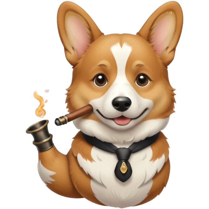 Corgi smoking emoji