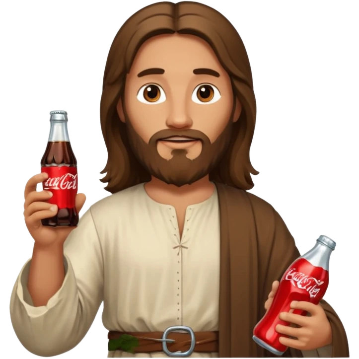 Jesus christ with a coke in his one hand emoji