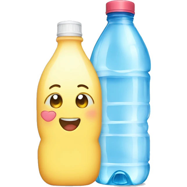 a bottle of water and a bottle of juice emoji