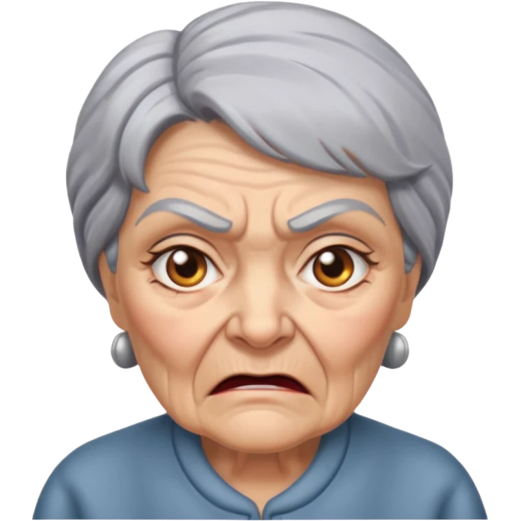 aggressive old lady emoji