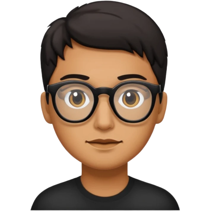 Glasses Wearing black emoji