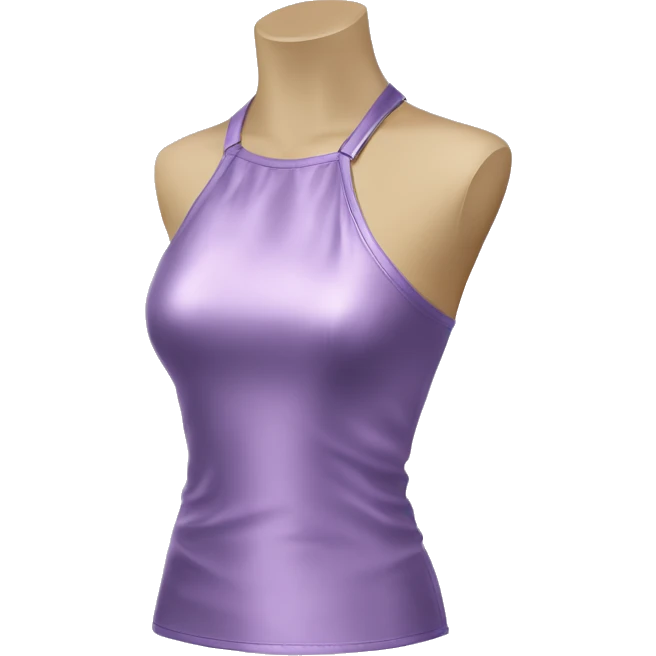 Realistic metallic lavender halter top clothing isolated.  emoji