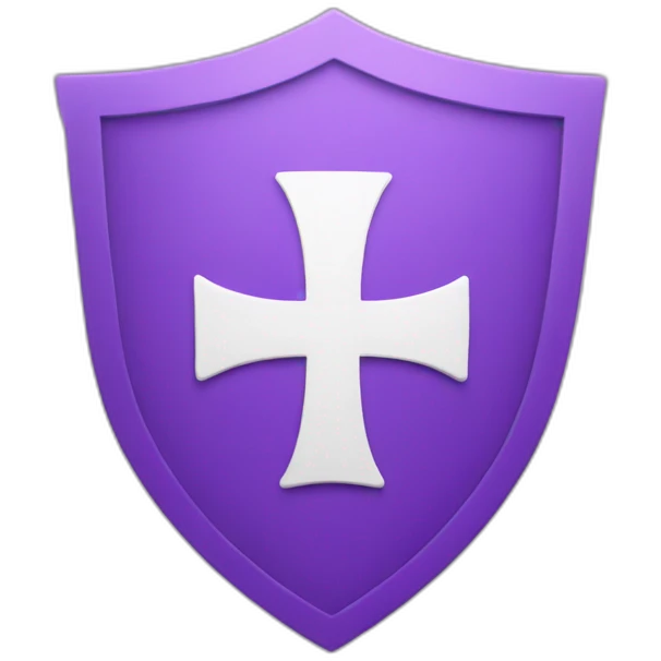 purple shield with a white plus symbol  emoji