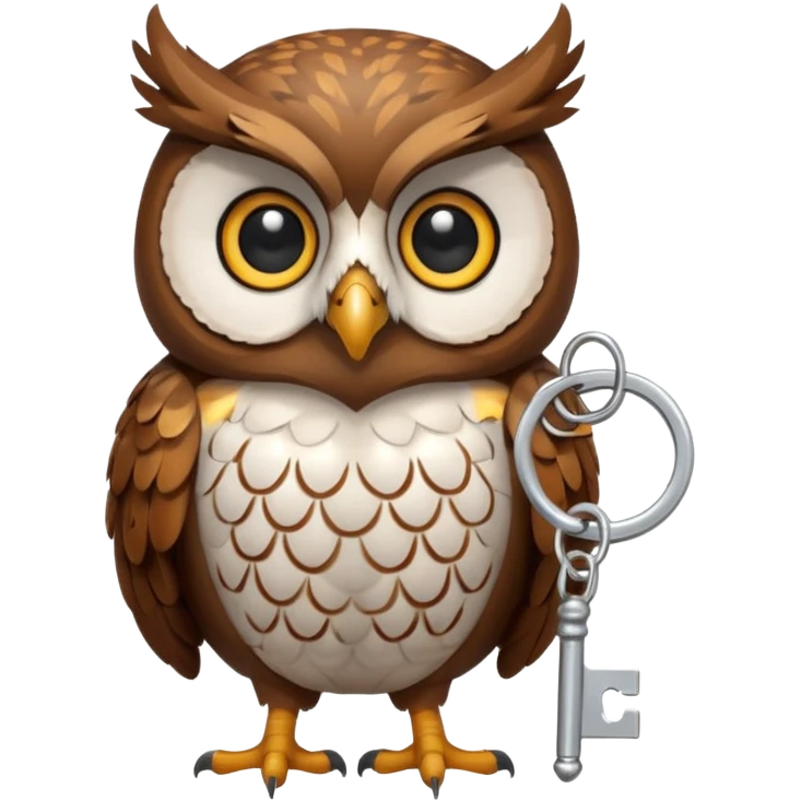 Сова с ключом emoji