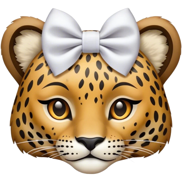 Leopard head with white bow emoji