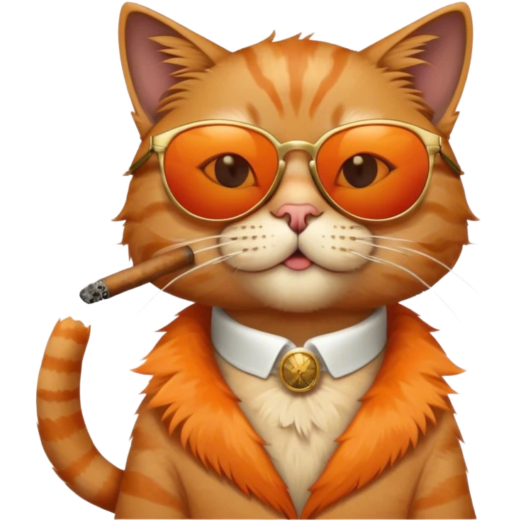 Cat smoking a cigar wearing shades emoji