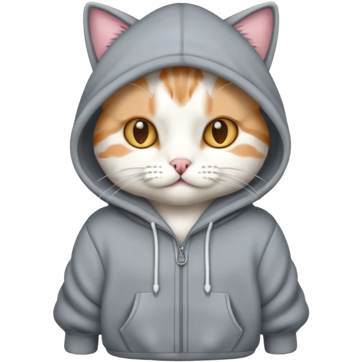Cat wearing hoodie emoji