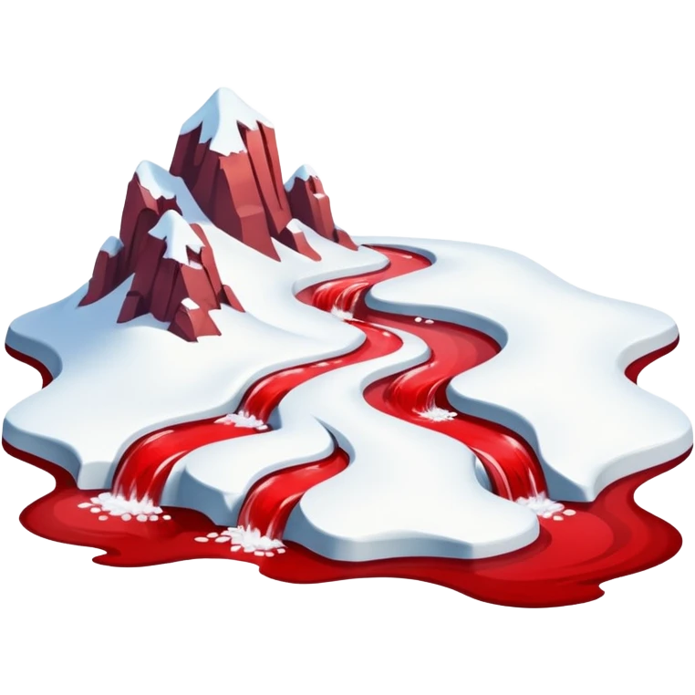Red river (water is red) on snow emoji