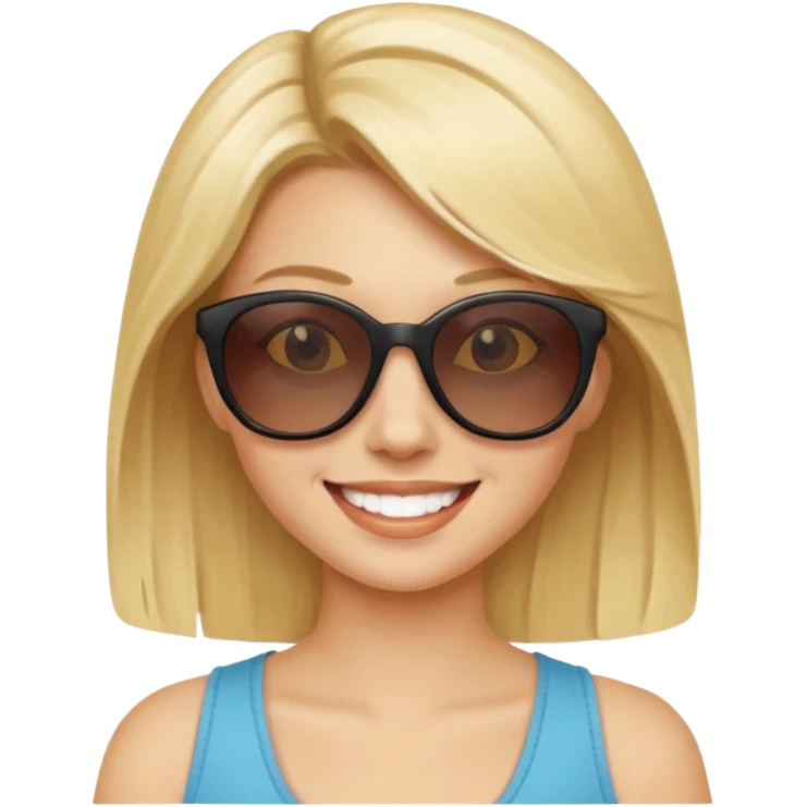 blonde woman with sunglasses emoji