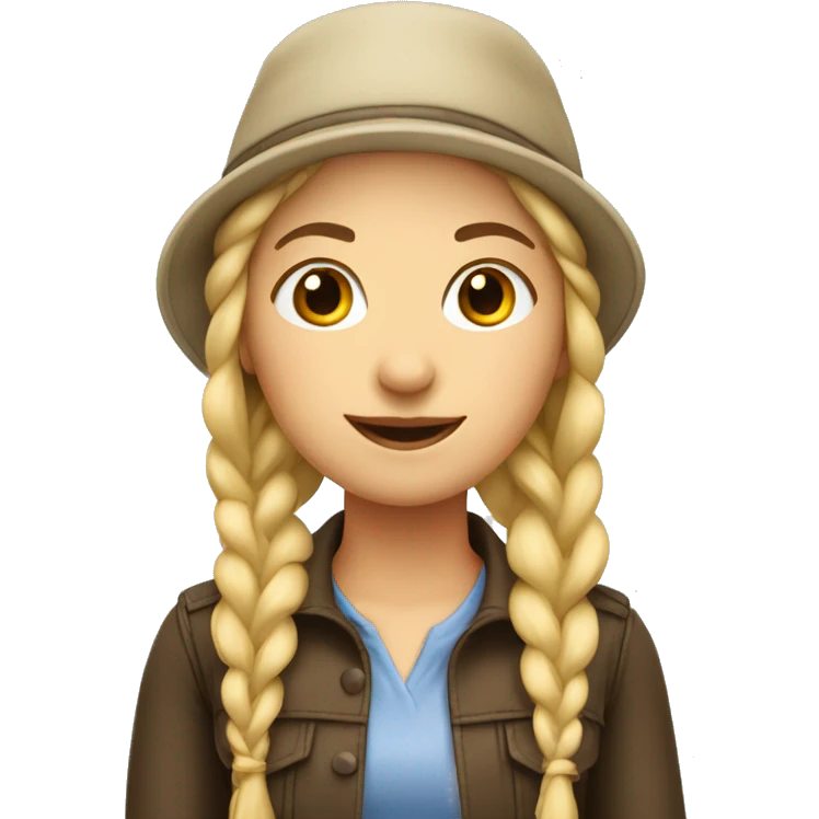 Blonde Girl with twin braids hat emoji