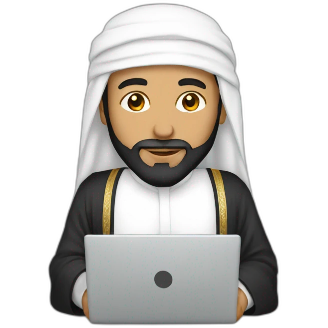 sheikh with laptop emoji