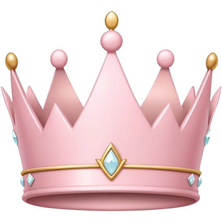 White and pastel pink crown emoji