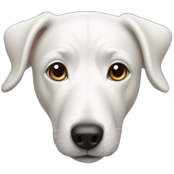 White dog with long nose emoji