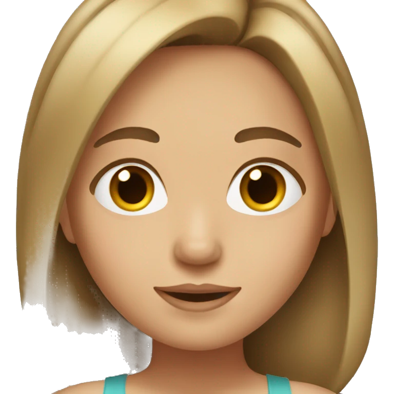 girl with brown hair and blonde highlights emoji