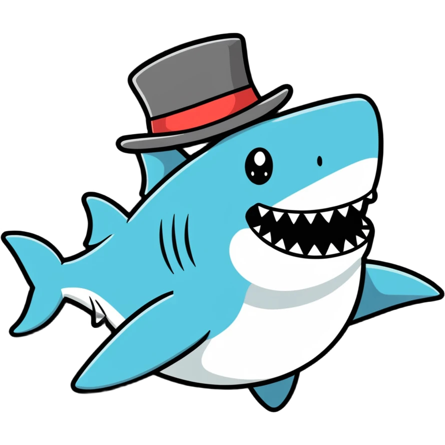 shark in a top hat emoji