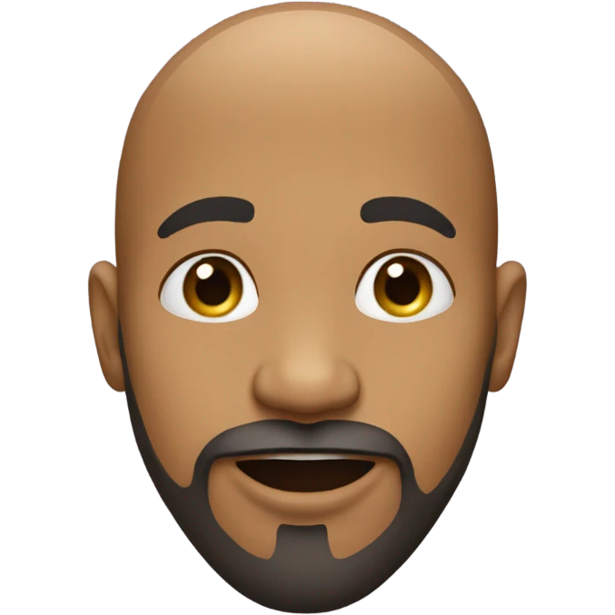 A bald, Black man with a beard and goatee gives a kiss. emoji