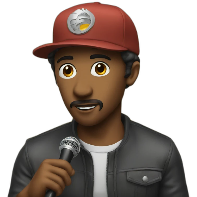 Stand Up actor with microphone in a cap emoji