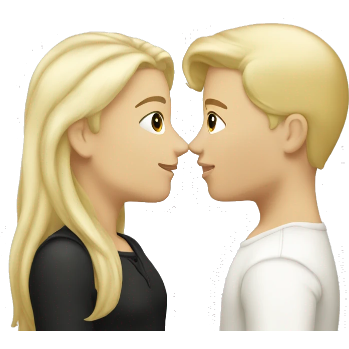 Blond and white gay kiss black hair white girl  emoji