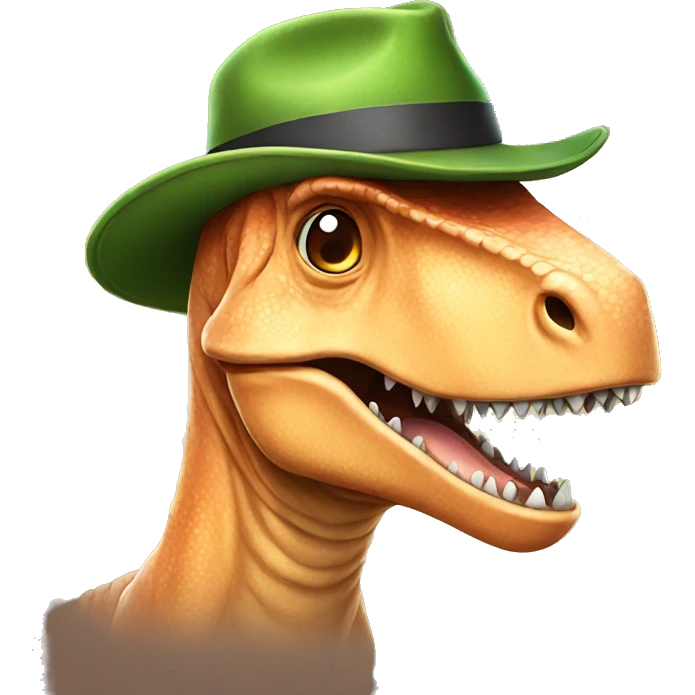 Dinosaur with hat emoji