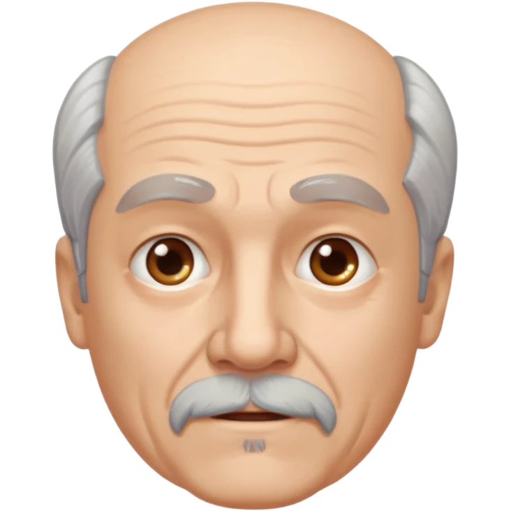 70 year old man with goatee and thinning hair emoji