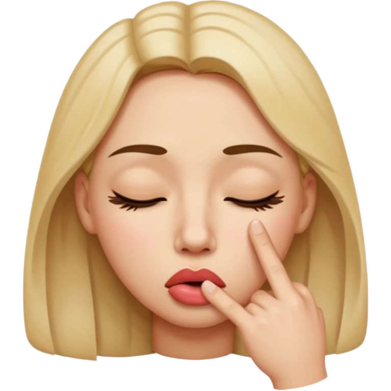 una cara con los ojos cerrados y con un dedo en la boca coqueta  emoji