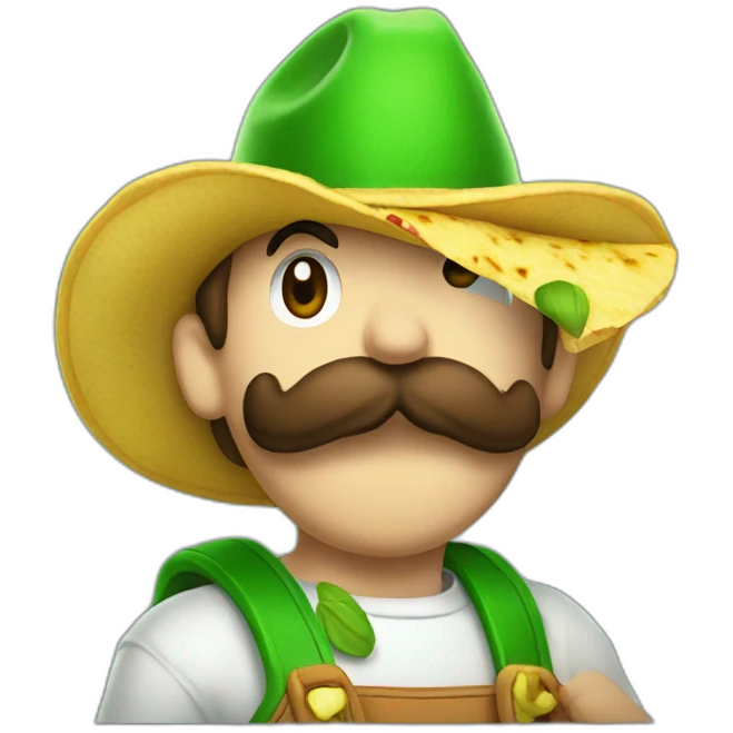 Luigi eats a taco emoji