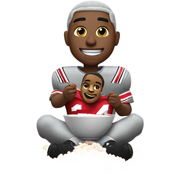 Ohio state football player eating lucky charms emoji