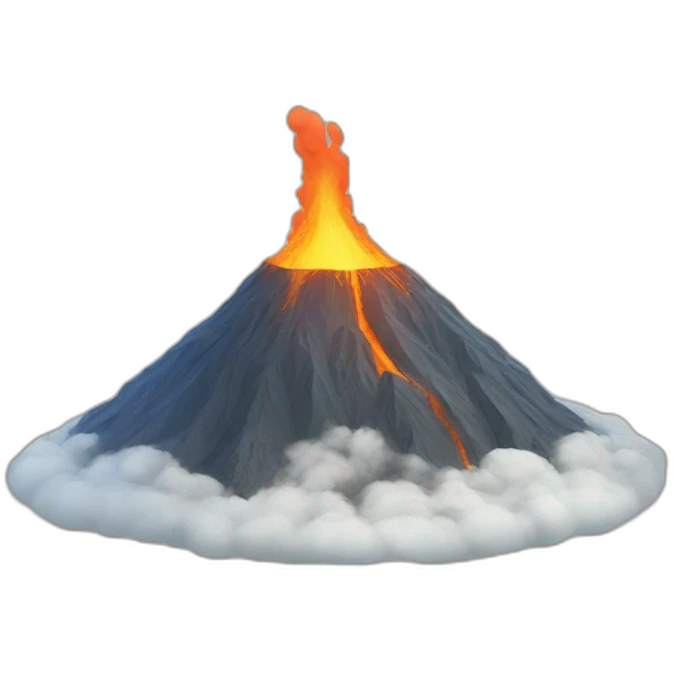 un chat sur volcan emoji