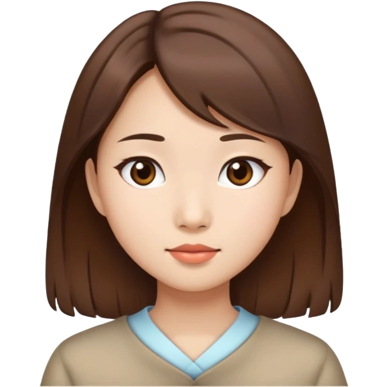 Asian girl with brown hair emoji