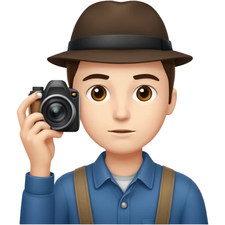photographer looking into a camera emoji