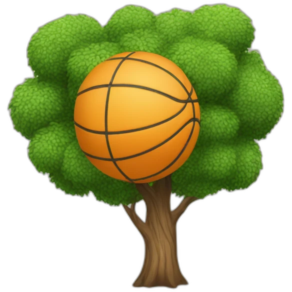 Ballon de basket sur un arbre emoji