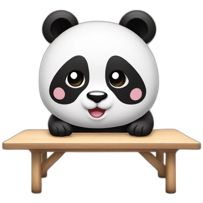 kawaii panda table flip emoji