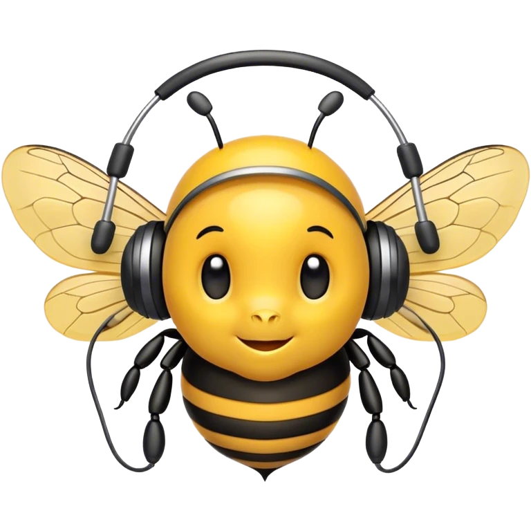 Bee with a headset  emoji