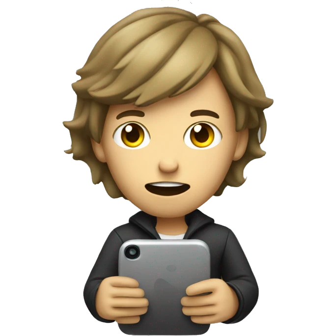 persona viendo el celular reluciente  emoji