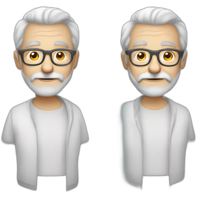 grandpa white glasses 50 years old gray beard emoji