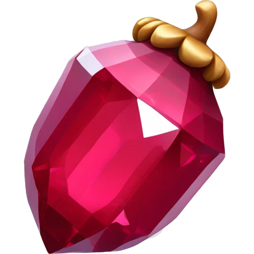 sparkling Ruby Acorn like diamond emoji