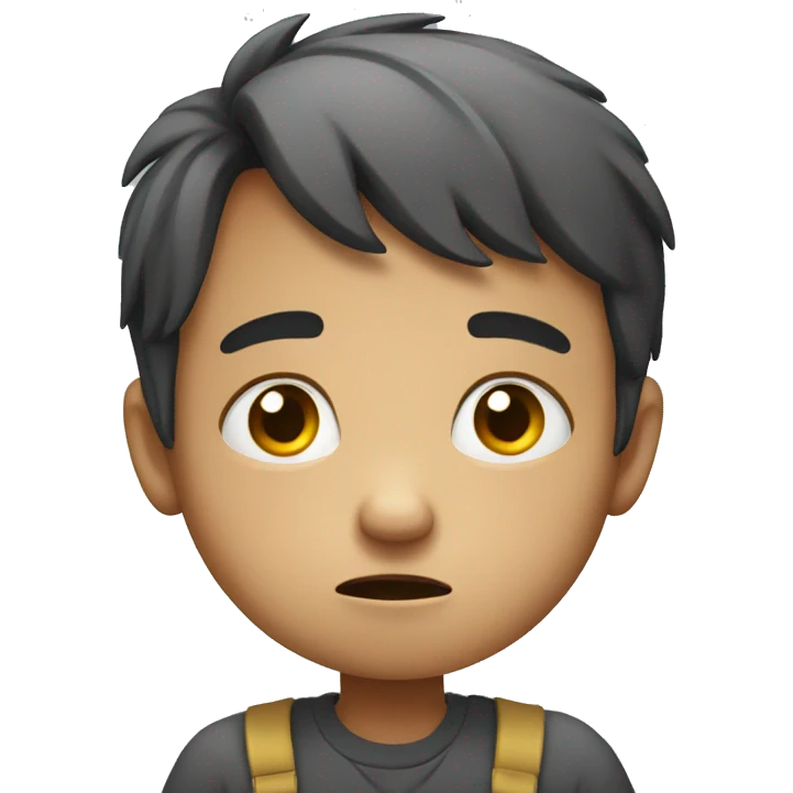 Kid with worried expression emoji
