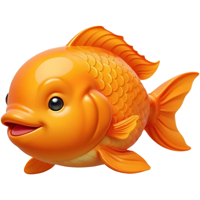 Meme-Worthy Cute Sleeping Orange Goldfish Portrait Emoji, Head resting peacefully with a contented smile, showcasing a streamlined, graceful body with a luxuriously soft vibrant orange hue, eyes closed in a serene, floating nap, Simplified yet hilariously adorable features, highly detailed, glowing with a soft, drowsy light, high shine, relaxed and utterly lovable, stylized with an air of playful laziness, bright and heartwarming, soft glowing outline, capturing the essence of a comically sleepy goldfish, so meme-worthy it feels like it could instantly become the next viral sensation of adorable slumber! emoji