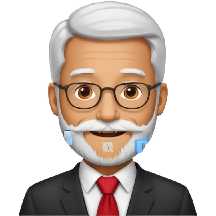 graduation day professor with red tie with white beard emoji