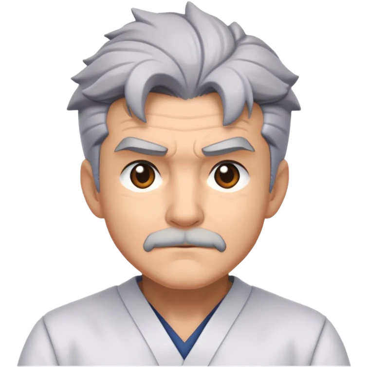 Professor Oak from Pokemon with grey hair emoji