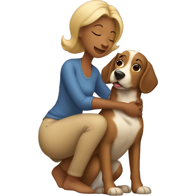 Mom with a dog kissing emoji