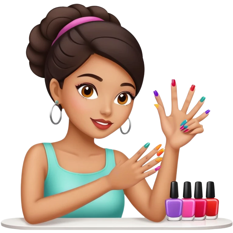 Latina girl nail salon emoji