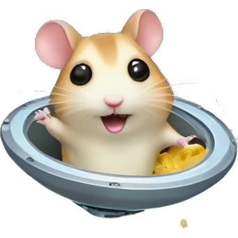 alien hamster in a ufo abducting cheese emoji