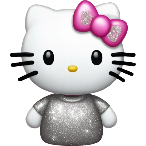 glitter pink hello kitty emoji