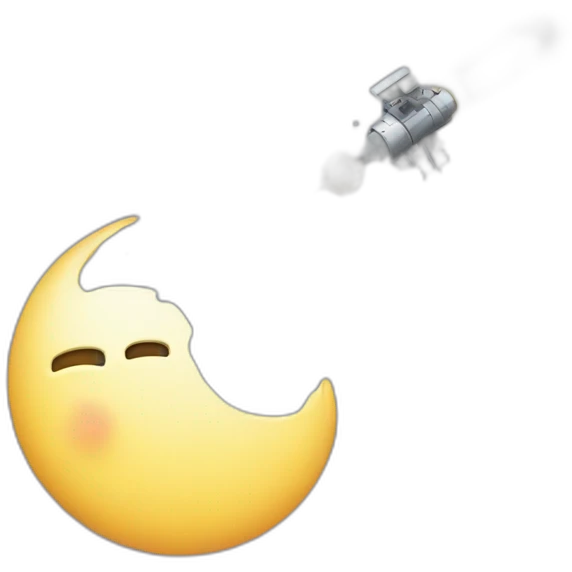 µ particle being shot to the moon emoji