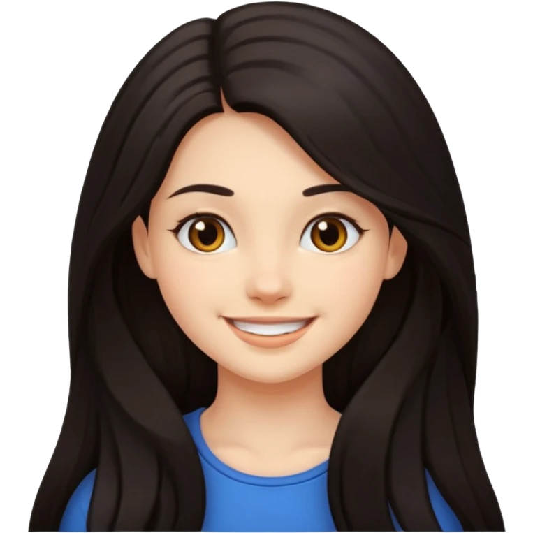 Girl with beautiful long dark hair emoji