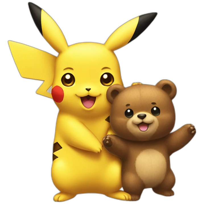 pikachu with bear emoji