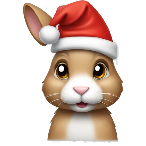 Bunny wearing a Santa hat emoji